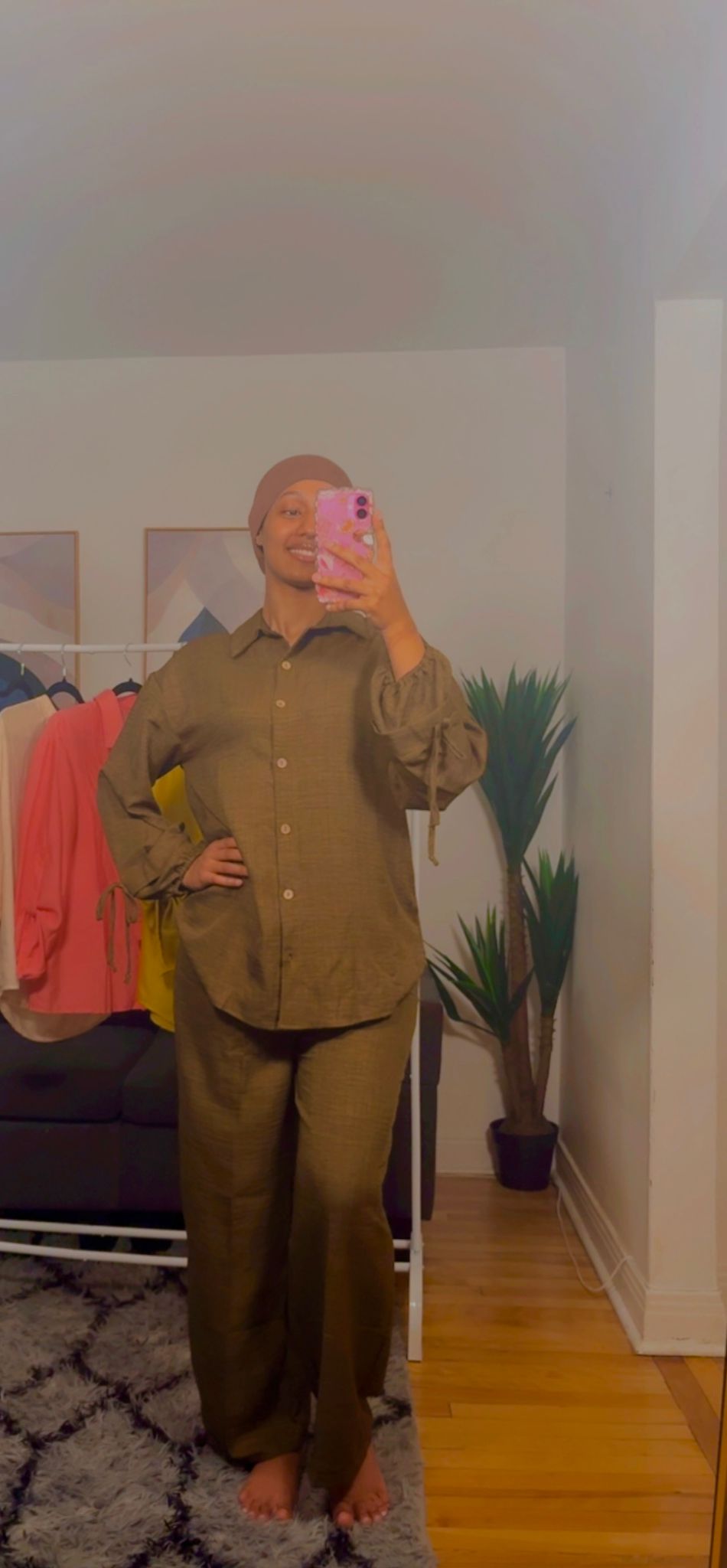 TISSU CRÊPE  (Un ensemble pantalon  & chemise )